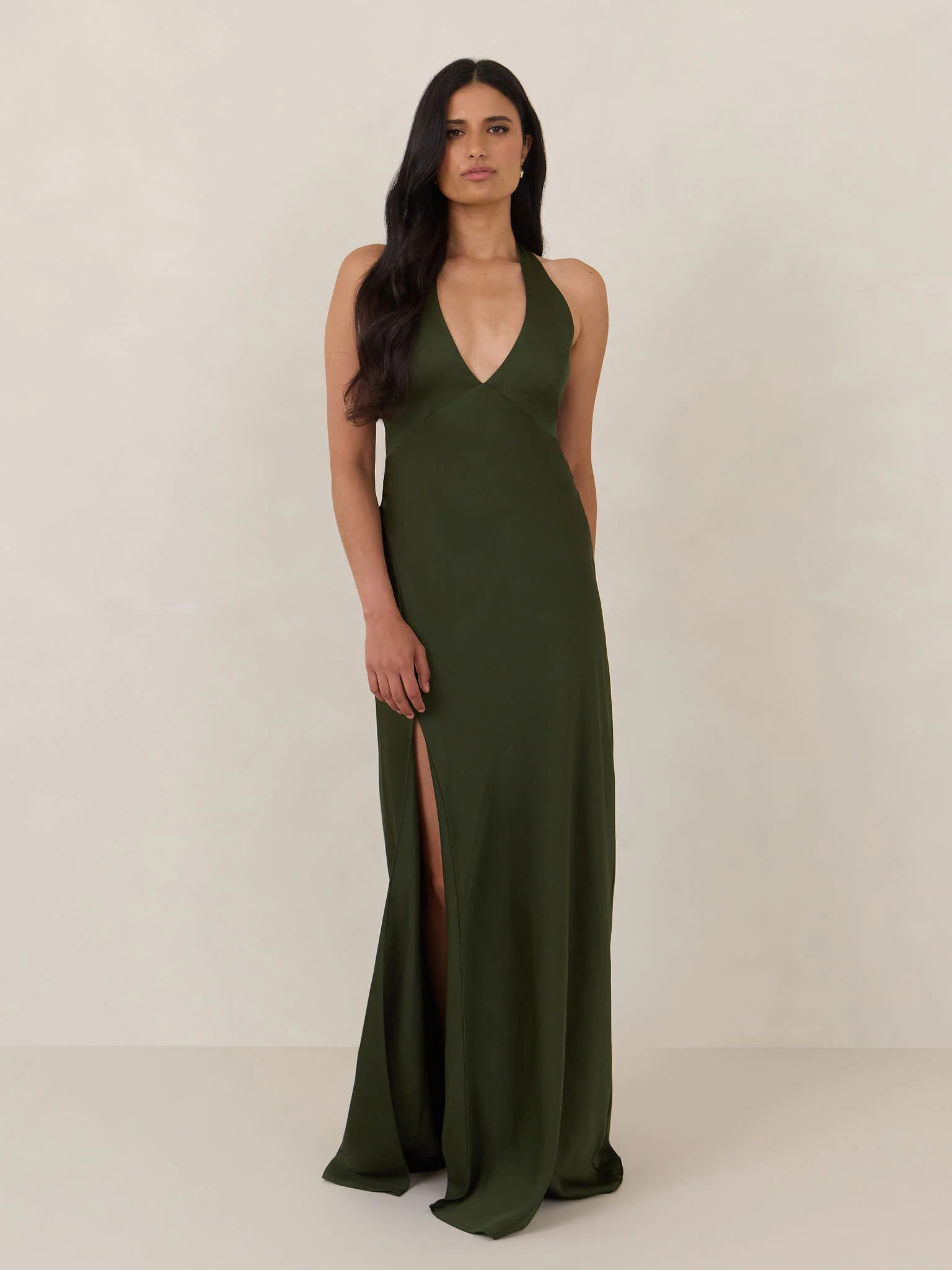 Dark Olive Satin Swatch - Image 2