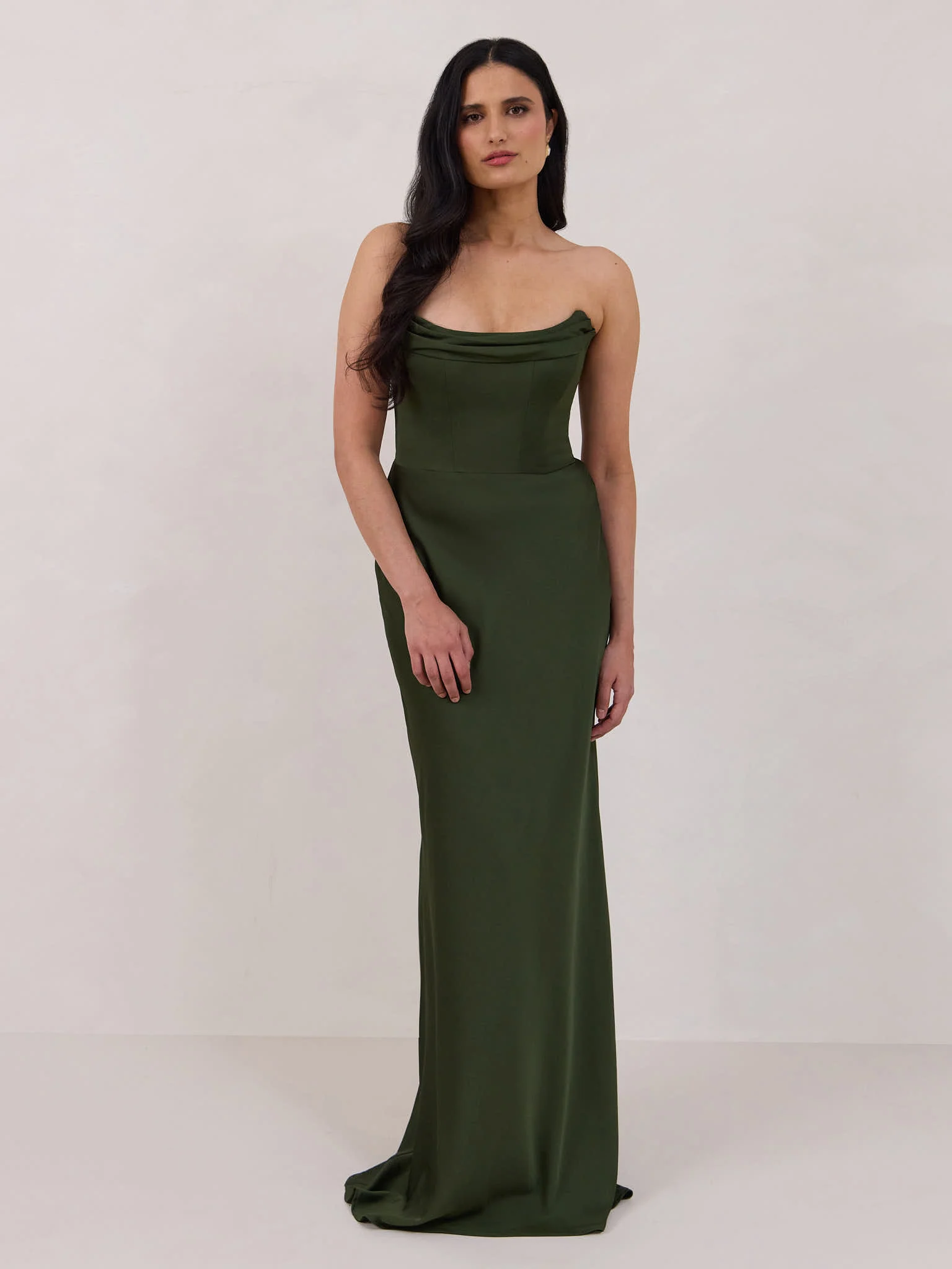 Dark Olive Satin Swatch - Image 4