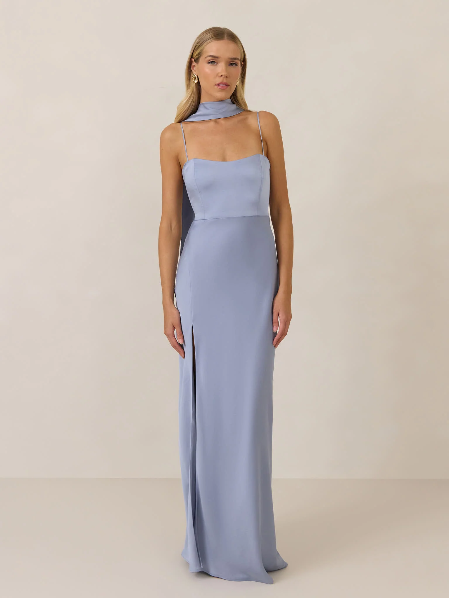 Dusky Blue Satin Swatch - Image 3
