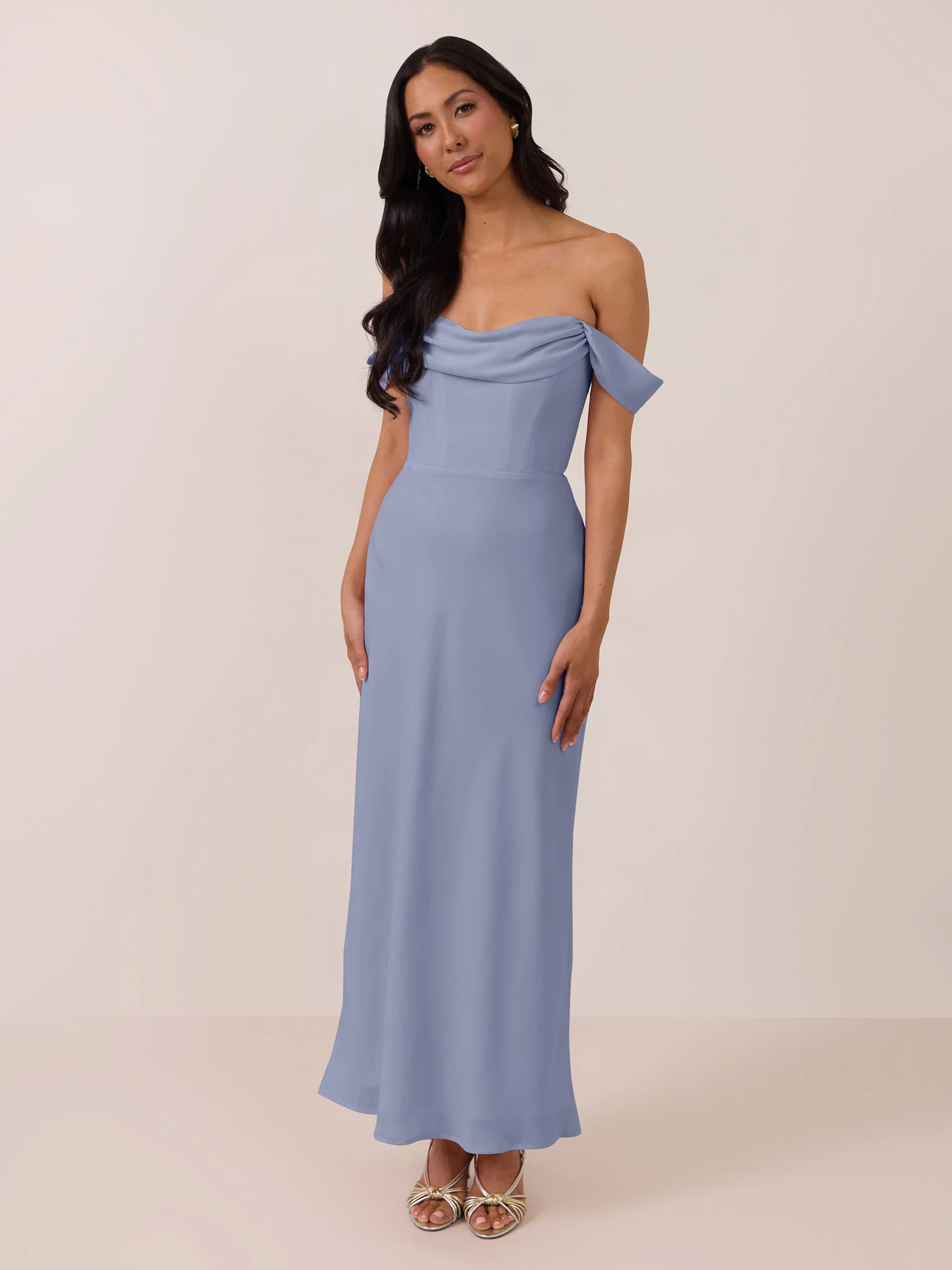 Dusky Blue Chiffon Swatch - Image 2