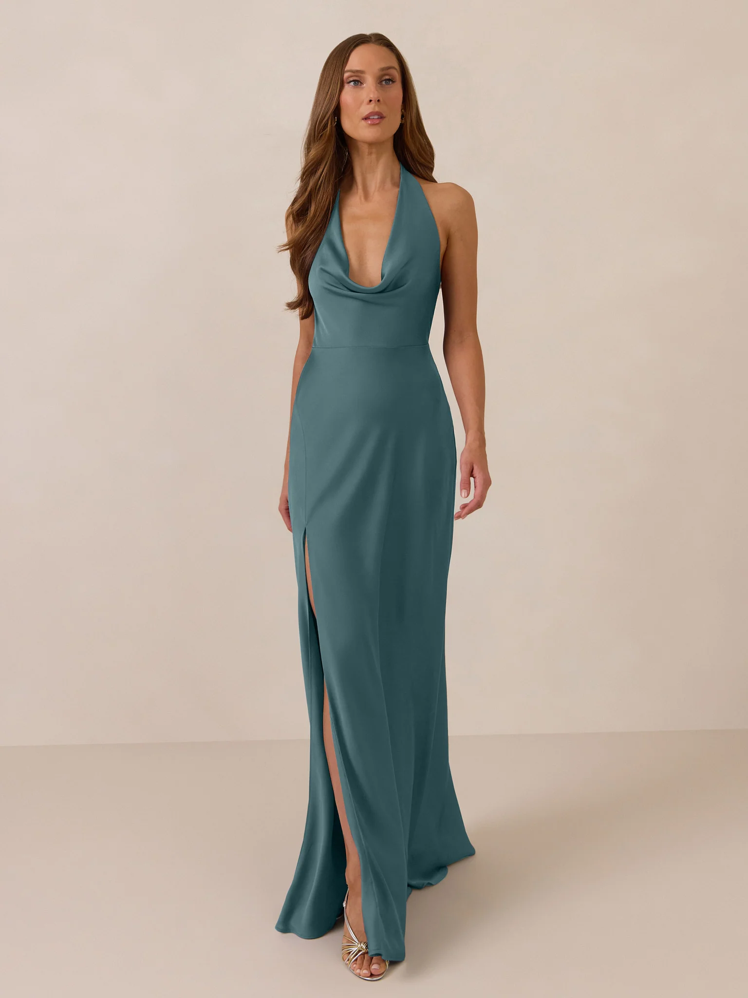 Teal Satin Swatch - Image 2